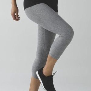 Lululemon Heathered Gray Wunder Under Crop Tight
